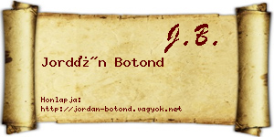 Jordán Botond névjegykártya